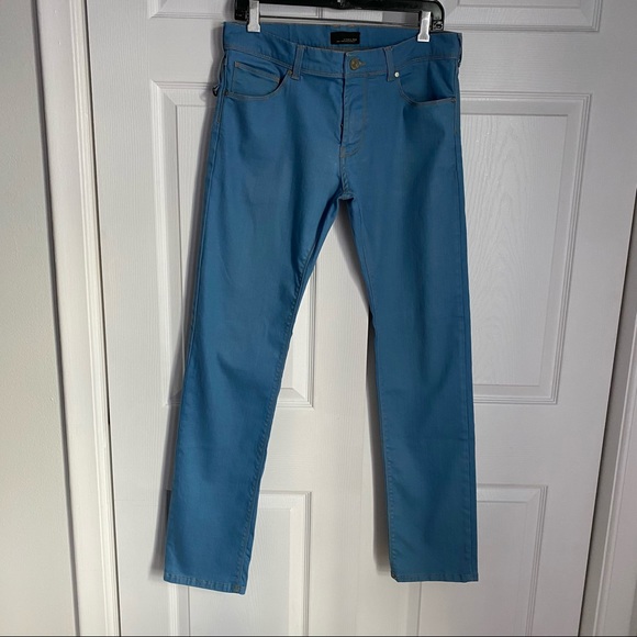ZARA MAN BLACK TAG BLUE SKINNY PANTS - Picture 2 of 8